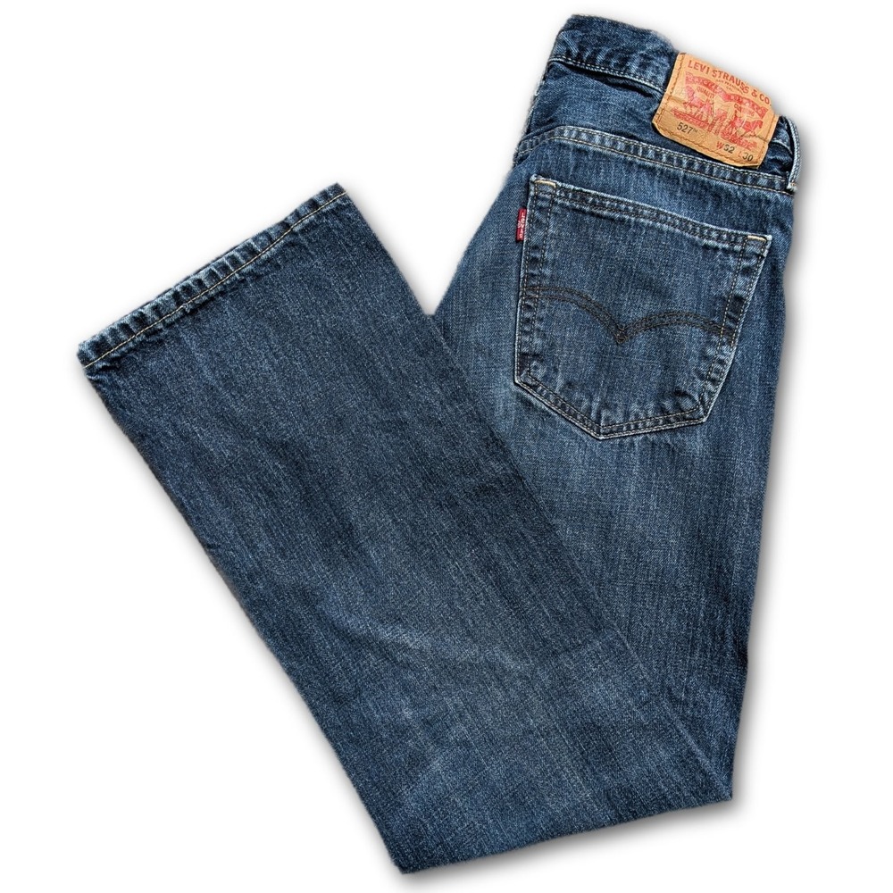 Levi's Mens 32x30 Jeans 527 Blue Slim Bootcut Denim Pockets Dark Wash Cotton
